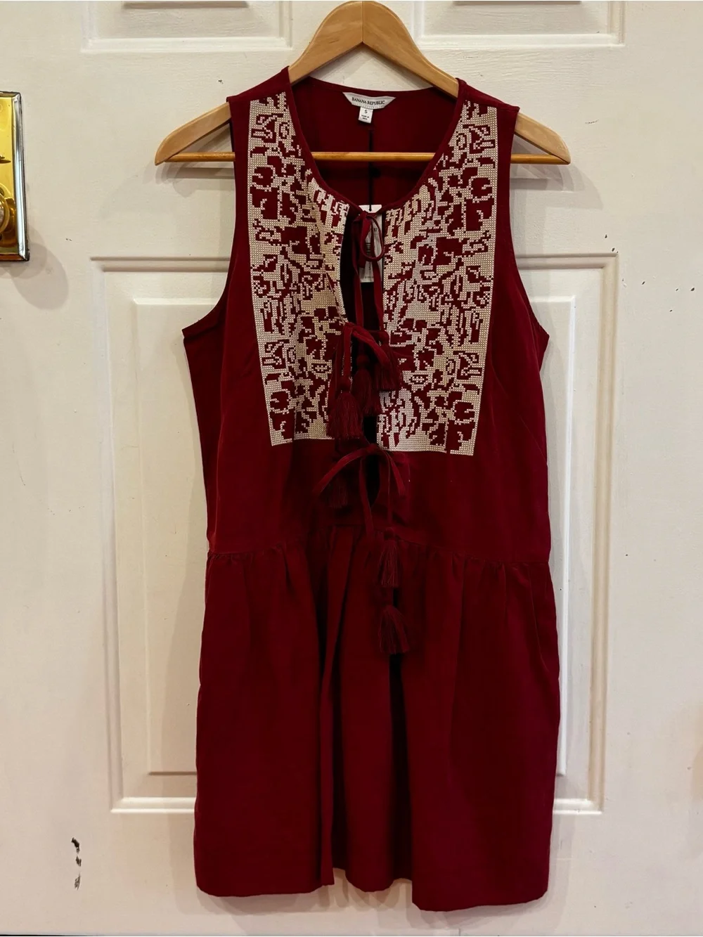 NWT Banana Republic Embroidered Tencel Linen Mini Dress S